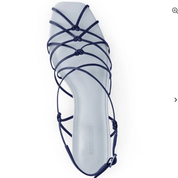 NEW BERNARDO Made In Brazil Leather Catrina Strappy Heels  in MIDNIGHT 925 6m3 - Picture 4 of 8